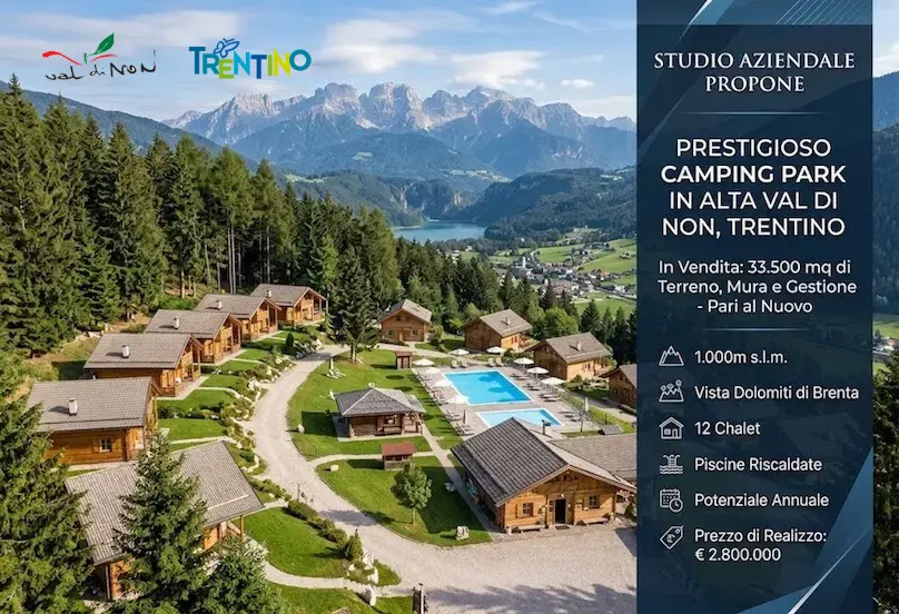 Trentino: Prestigioso Camping Park in Alta Val di Non (Mura e Terreno Inclusi)